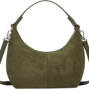 Women’s Retro Suede Crescent Slouchy Shoulder Tote Bag