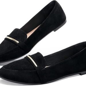 Women’s Pointed Toe Faux Suede Loafers Slip-On Flats