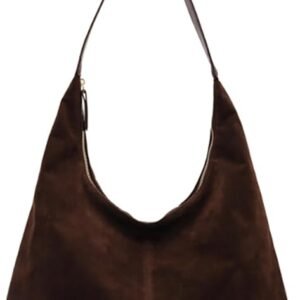 Women’s Suede Crescent Shoulder Tote Crossbody Handbag