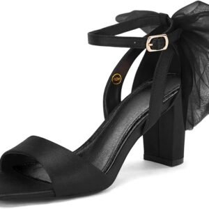 Women’s Bow Tie Chunky Heel Ankle Strap Sandals