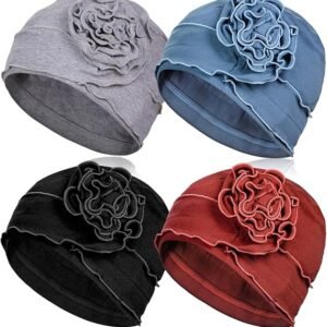Women’s 4-Piece Cotton Chemo Turban Headwear Cap Set