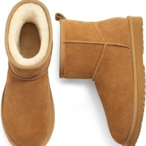 Genuine Suede Women’s Winter Mini Boots Fur Lined Snow