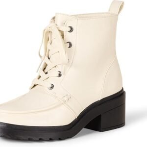 Women’s Moc Toe Combat Boots Chunky Heel Lace-Up Ankle Boots