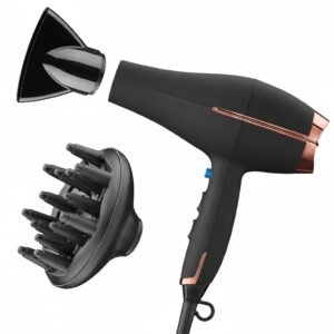 1875W Ceramic Hair Dryer with Diffuser Concentrator Multiple Heat Speed Settings