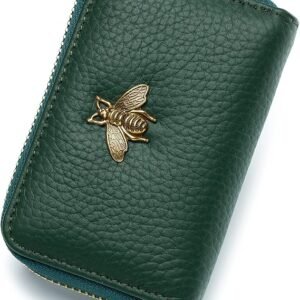 RFID Leather Zipper Credit Card Holder Wallet for Women