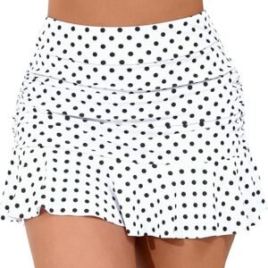 Women’s High-Waist Ruffle Swim Skirt Tummy Control Bottoms