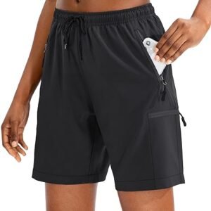 Women's Quick-Dry Hiking Cargo Shorts Lightweight Summer Athletic Pants