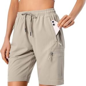 Women's Quick-Dry Hiking Cargo Shorts Lightweight Athletic Travel Pants