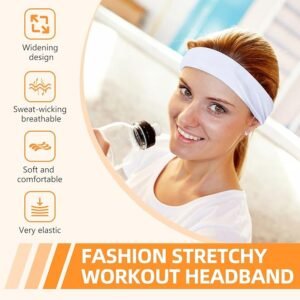8PCS Summer-Exclusive Non-Slip Sports Headbands – Elastic, Sweat-Absorbing for Men & Women