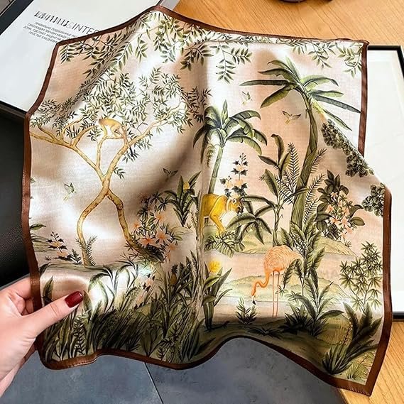 Mulberry Silk Neck Scarf Small Square Gift Women - Image 2