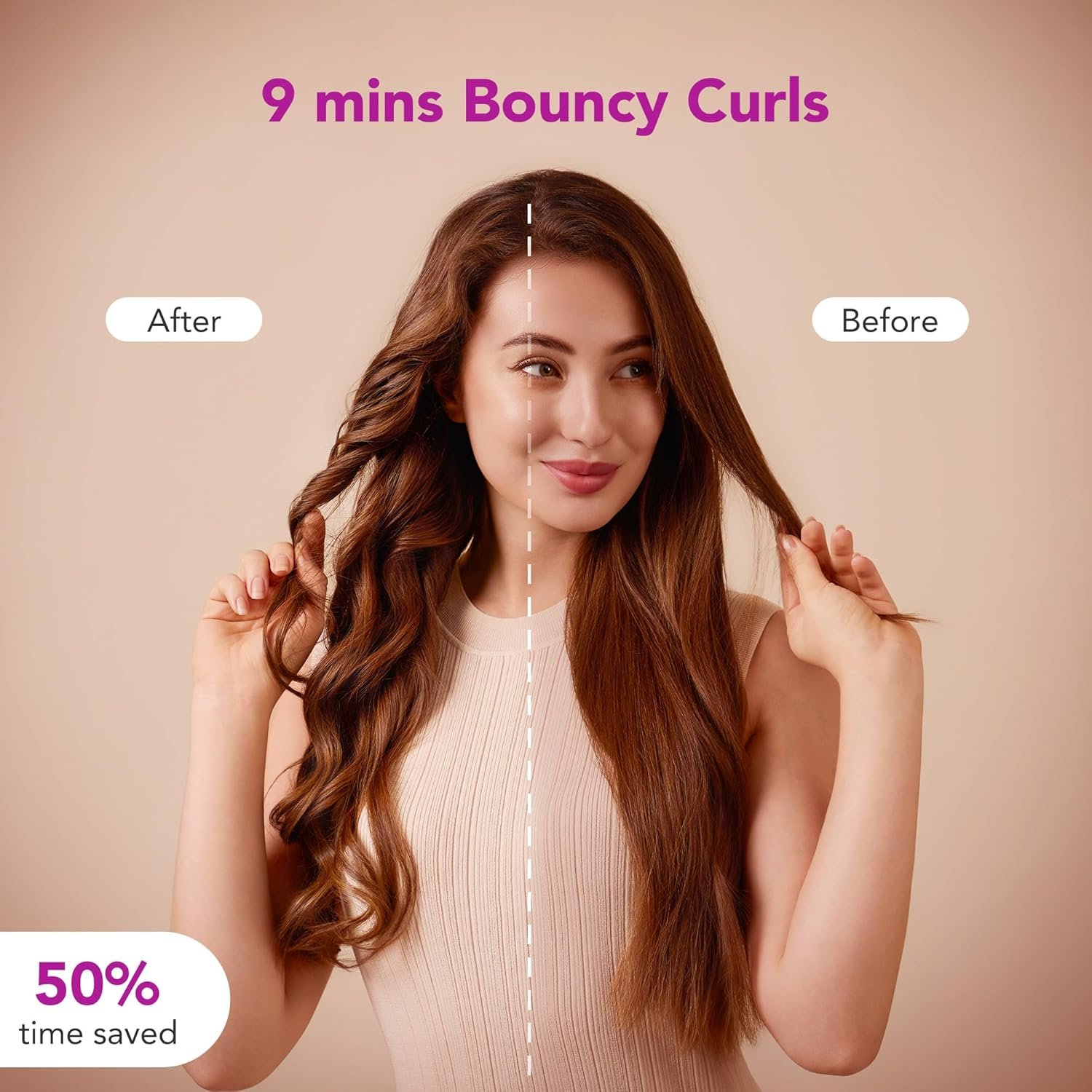 1-Inch Automatic Rotating Ceramic Curling Iron with Fast Heating for Effortless Waves - Image 4