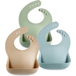 Waterproof Silicone Baby Bib Set Soft Unisex