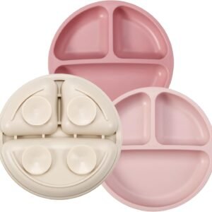 Silicone Divided Suction Baby Plates 3 Pack